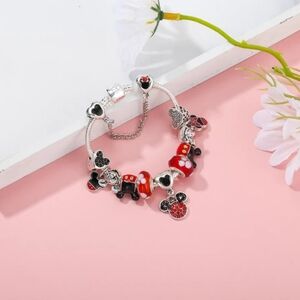 Disney Charm Bracelet Mickey & Minnie Pandora Style Collector's Piece